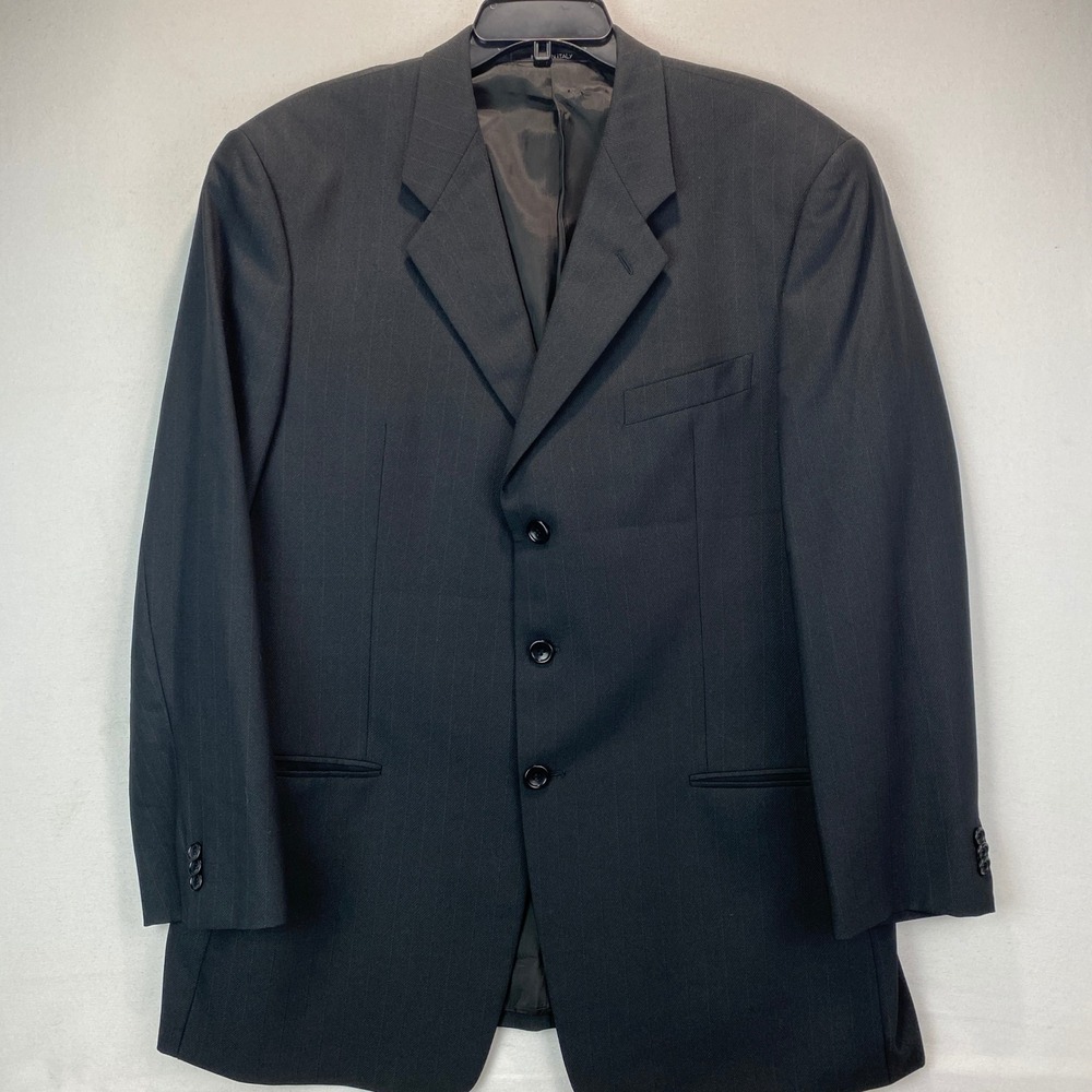 Armani Collezioni Neiman Marcus Blazer Men 44R Charcoal Wool Pinstripe Suit